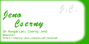 jeno cserny business card