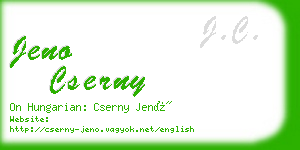 jeno cserny business card